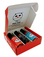 Heat Lovers 3 Bottle Hot Sauce Gift Box - Fat Cat Gourmet Hot Sauce & Specialty Condiments